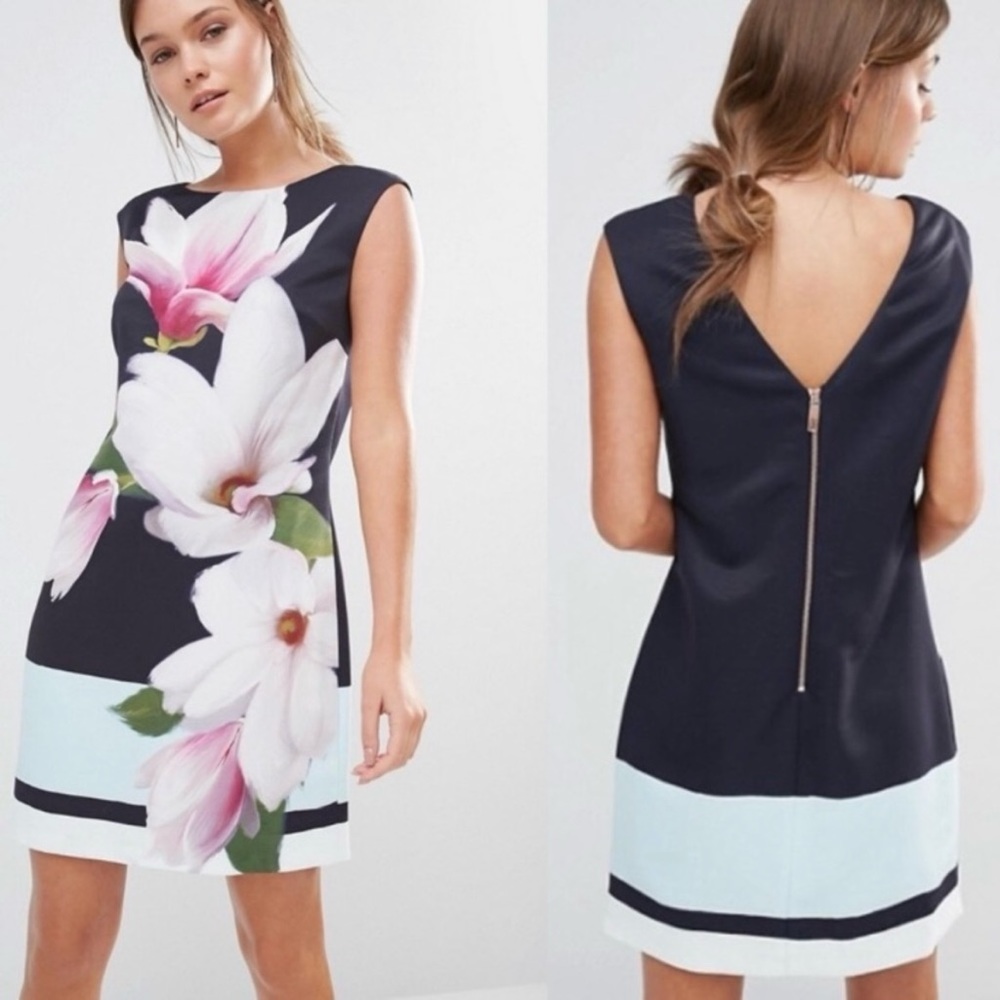 Ted Baker London Dalyn magnolia striped textured shirt dress size 8